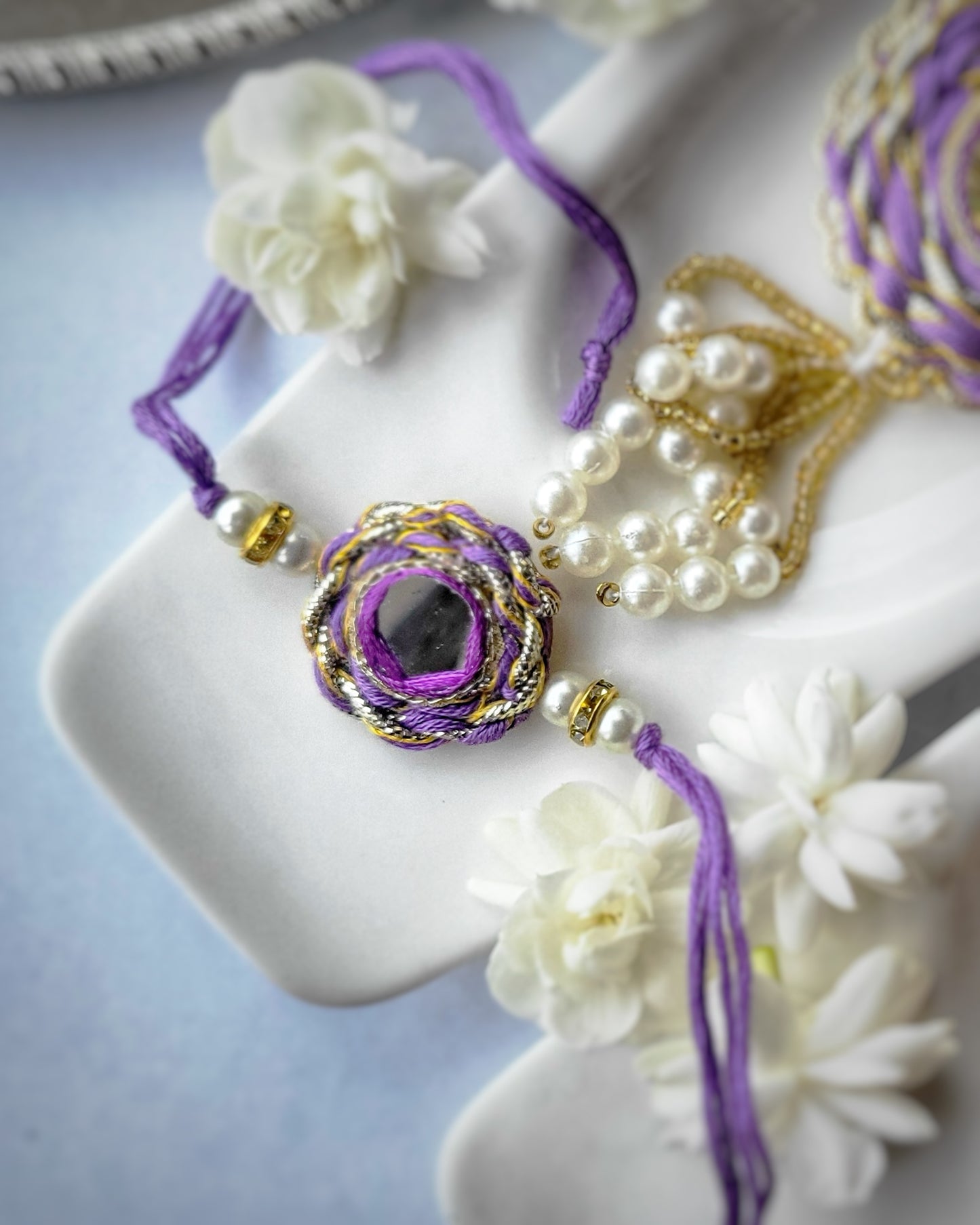 Mirror Purple Rakhi Front View