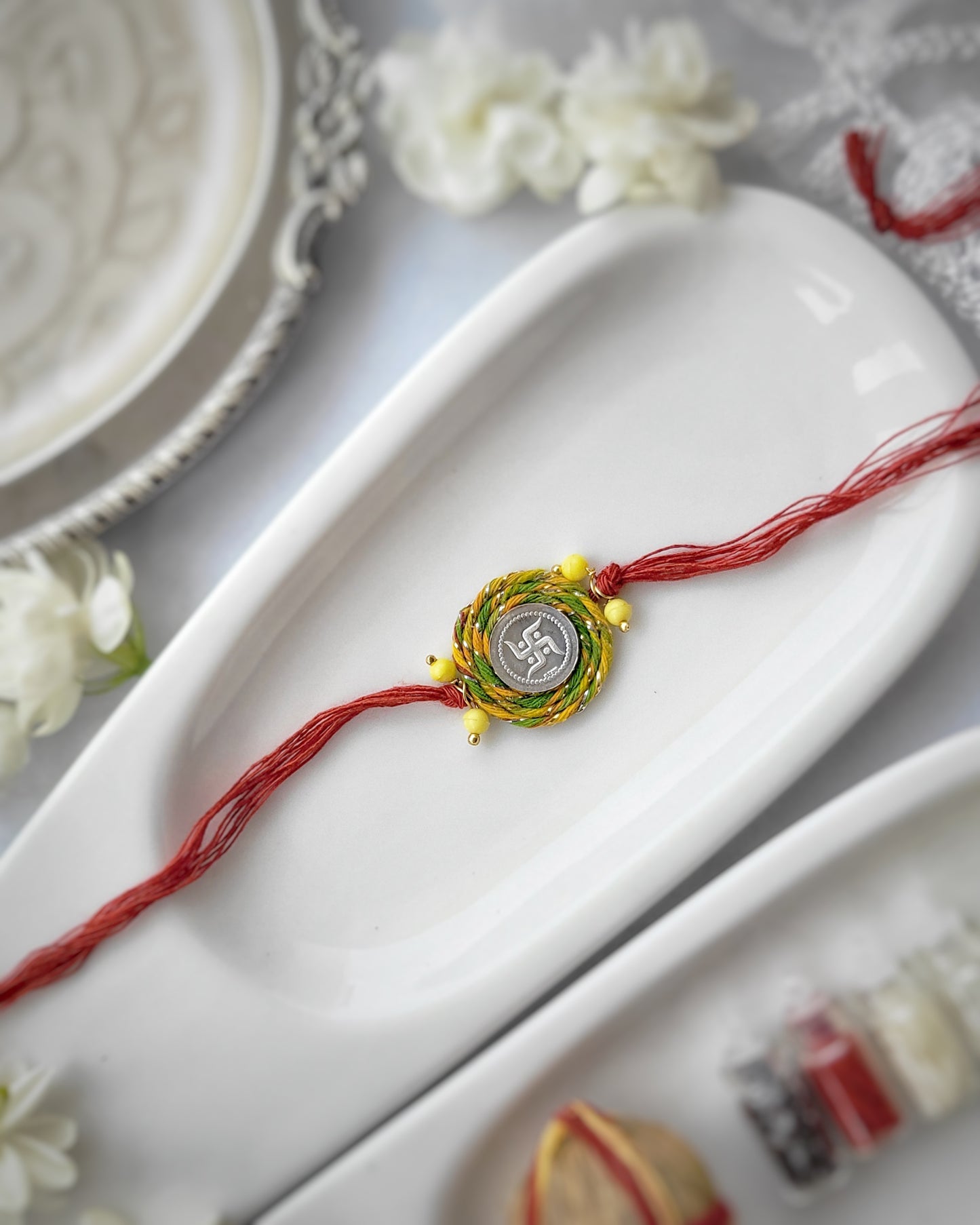 Silver Coin Mauli Rakhi