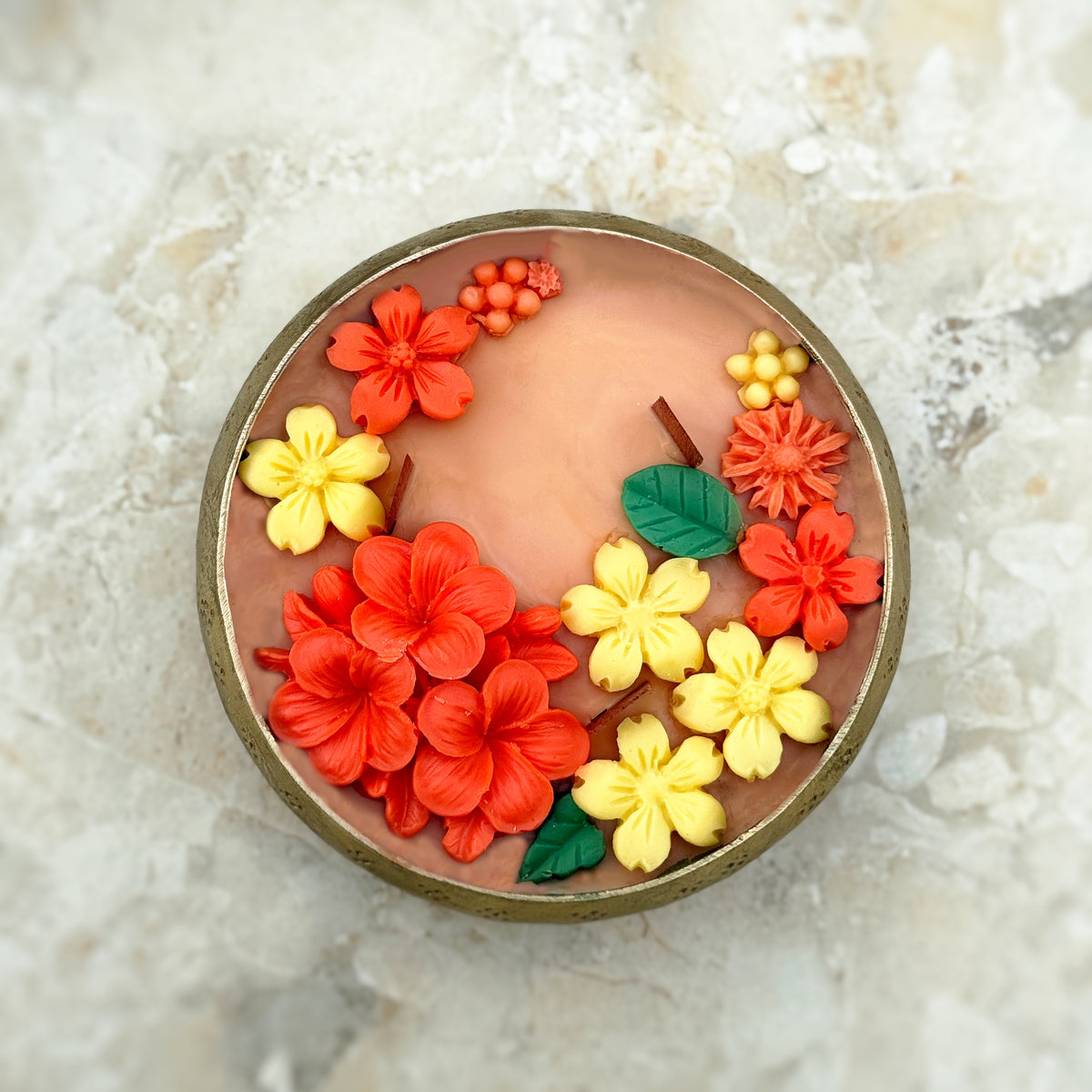 Utsav Floral Urli Candle with premium fragrance