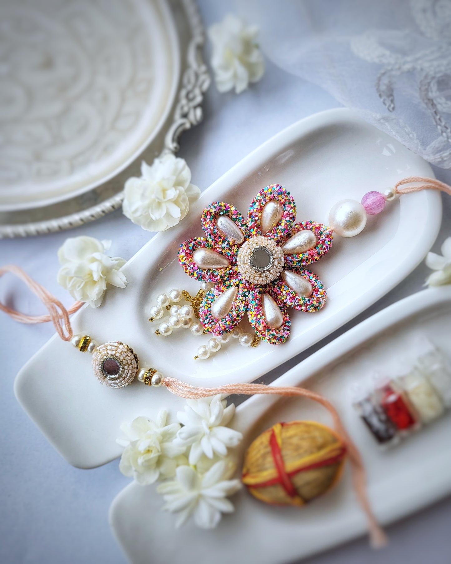 Cotton Candy Lumba Rakhi Set