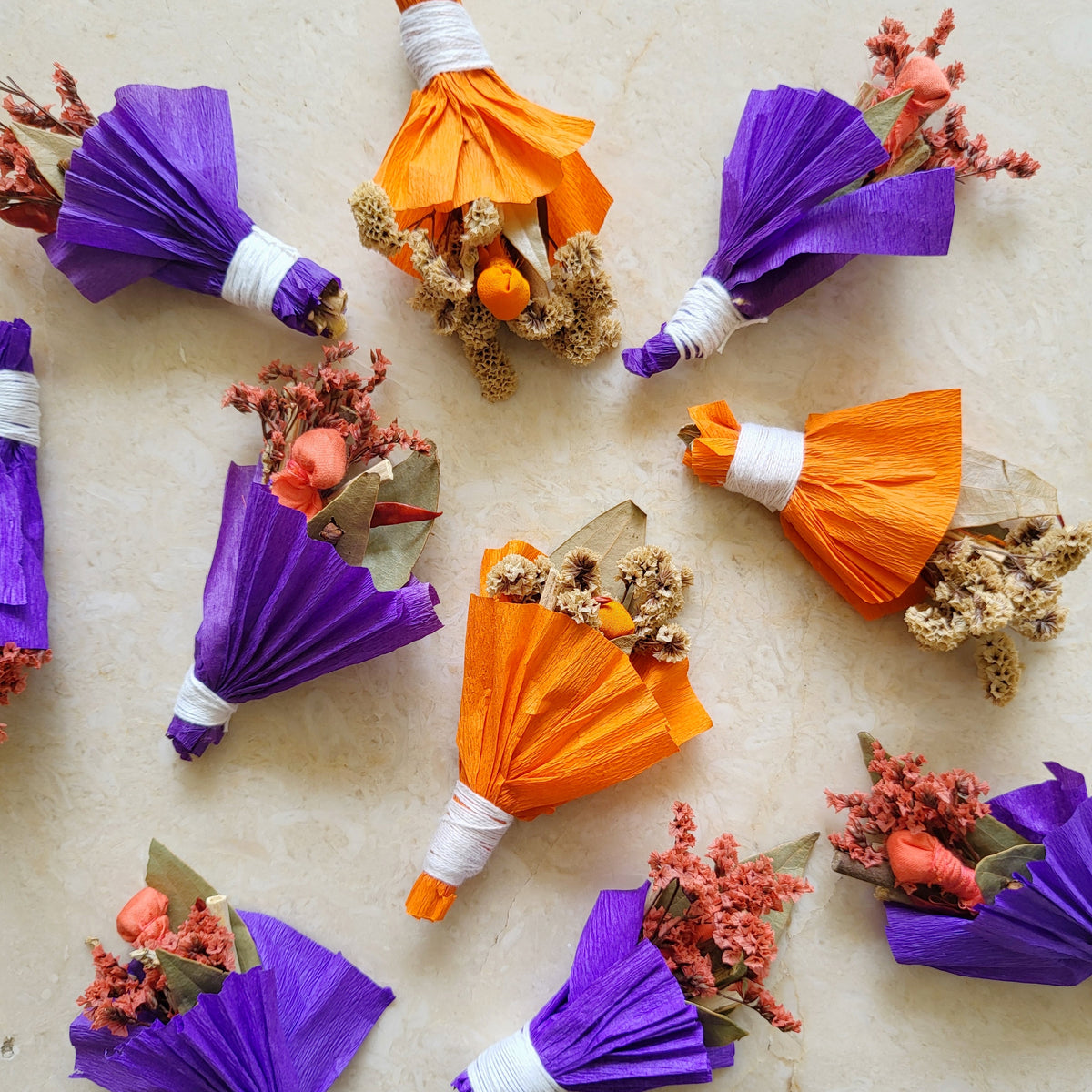 'Nazar na Lage' Bouquet in orange and blue colors