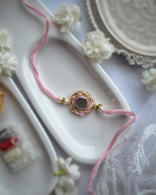 Mirror Pink Rakhi