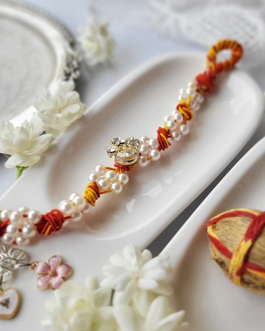 American Diamond with Pearls Rakhi