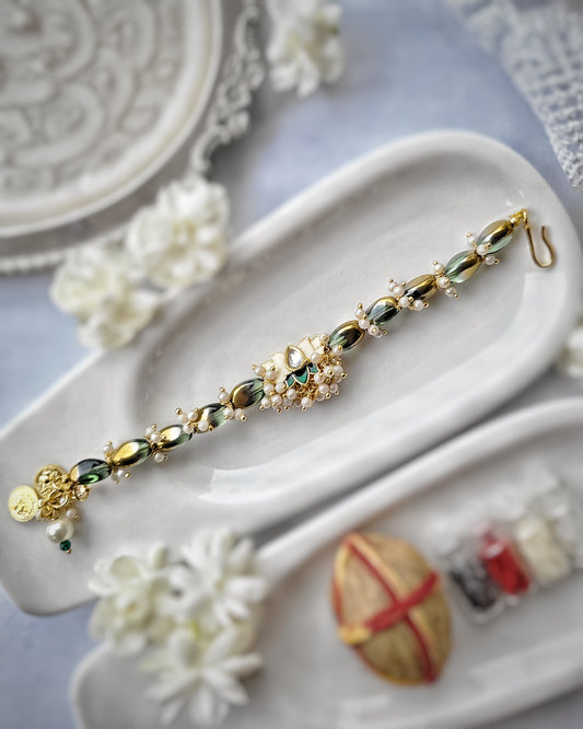 Lotus Green Emerald Rakhi