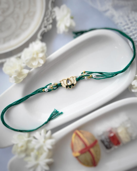 Lotus Green Rakhi