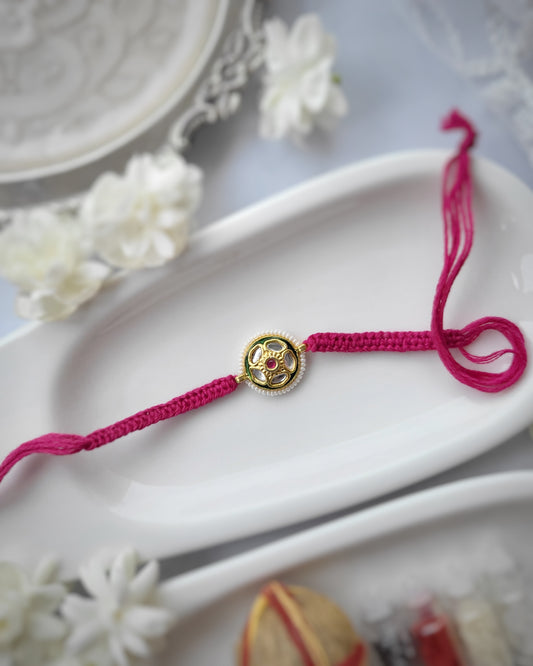 Jadau Pink Rakhi