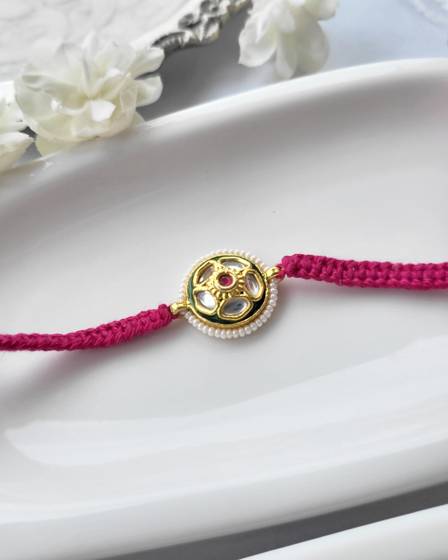 Jadau Pink Rakhi