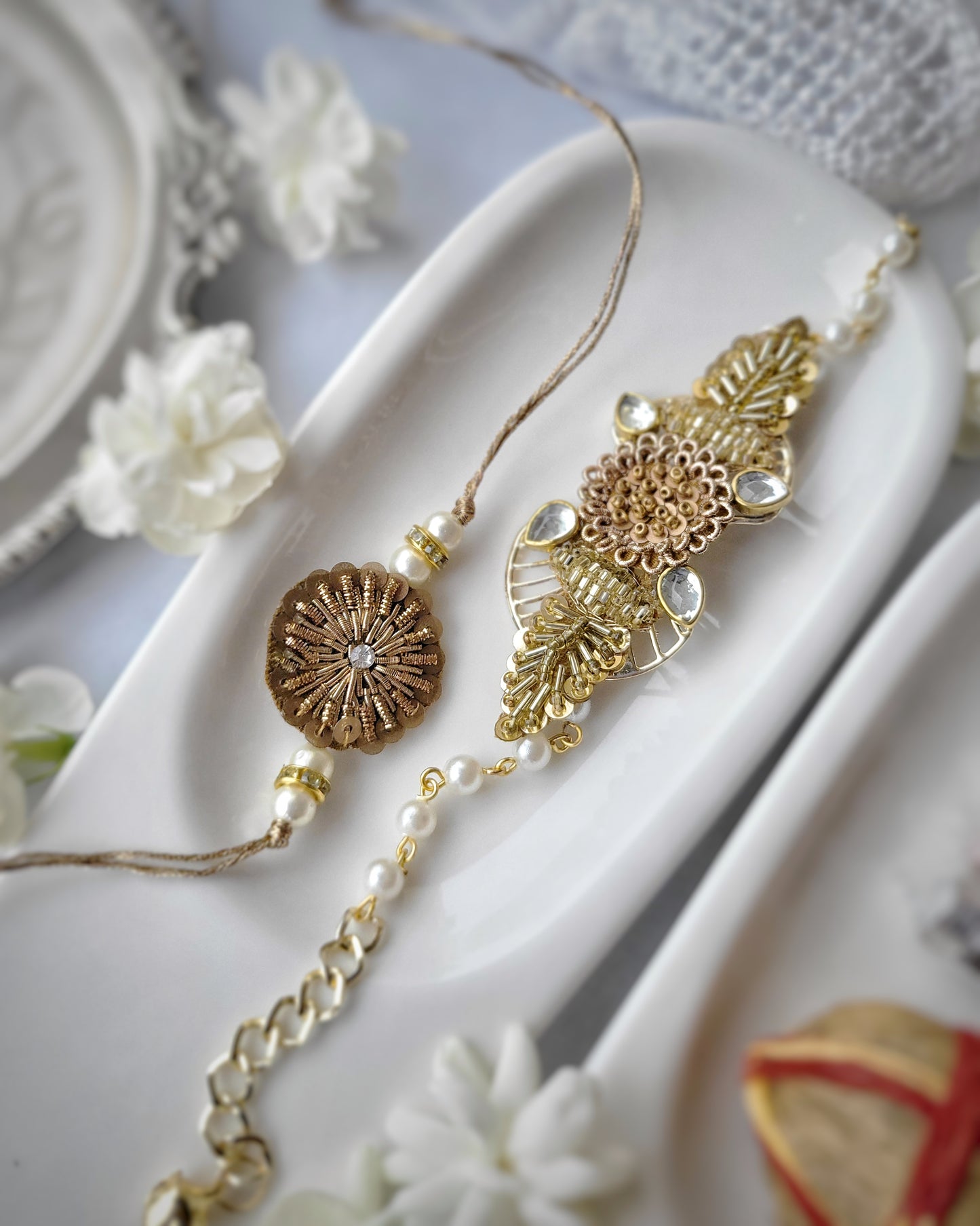 Beige Sequence Rakhi