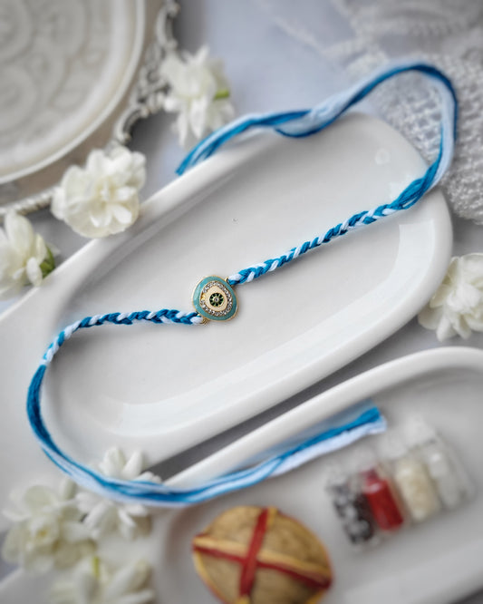 Mint Blue Evil Eye Rakhi