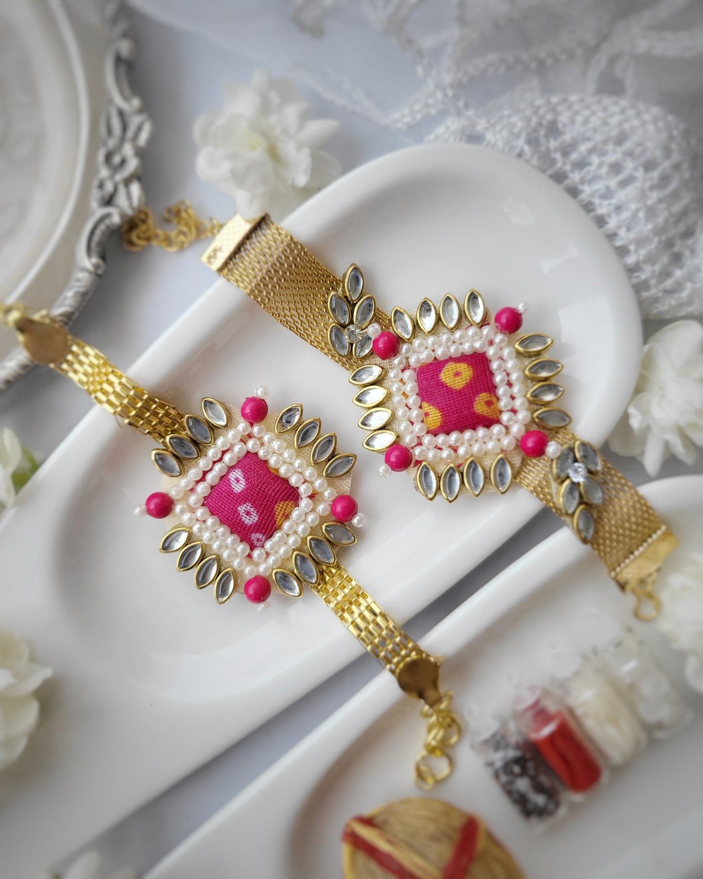 Pearl Laheriya Bracelet Rakhi Female