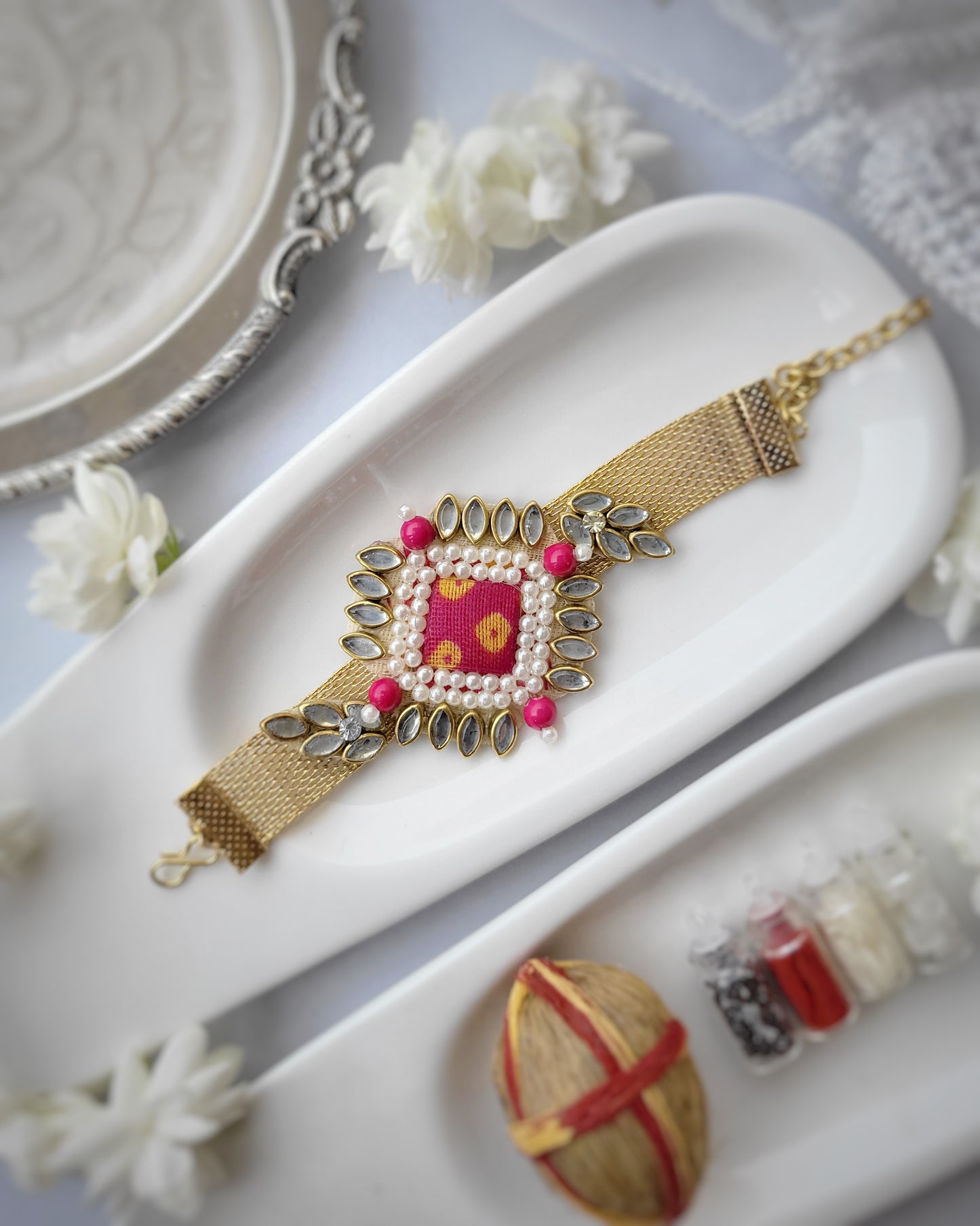 Pearl Laheriya Bracelet Rakhi Female