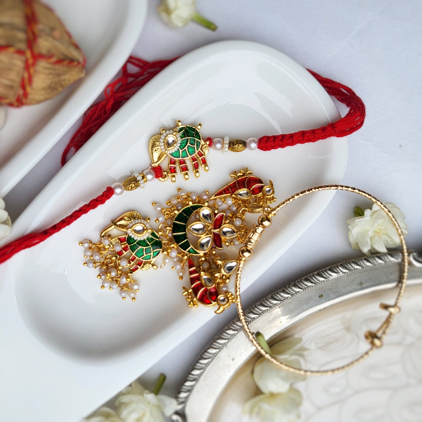 Meenakari Elephant Bangle Bhabhi Rakhi