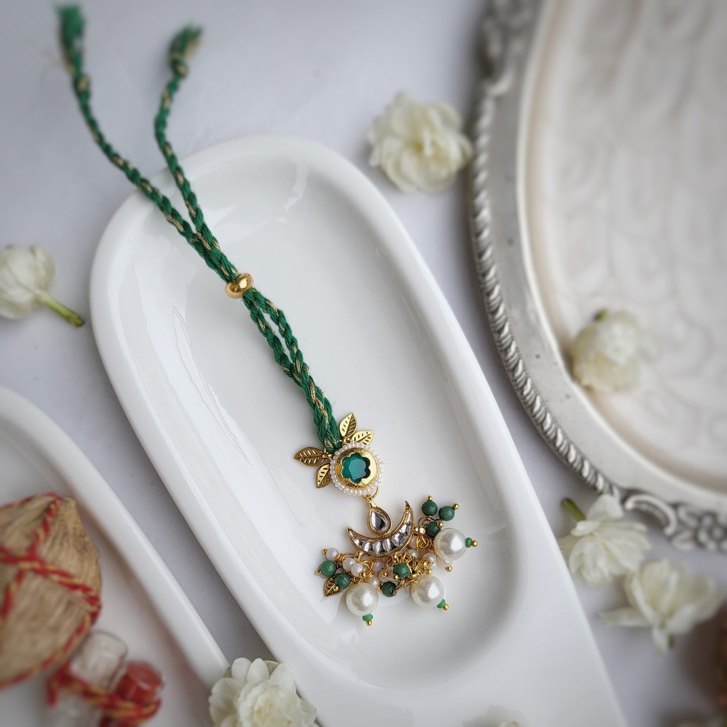 Emerald green Indian Motif Bhabhi Rakhi
