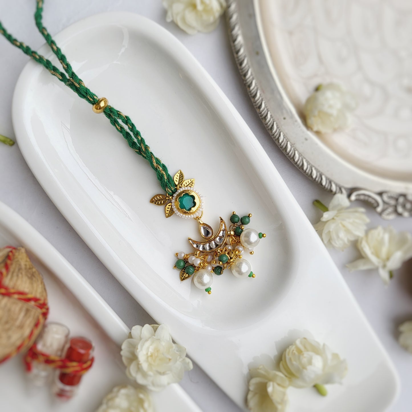 Emerald green Indian Motif Bhabhi Rakhi