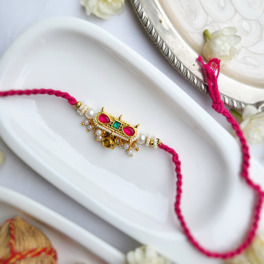 Gulaabi Tilak Kundan Bhabhi rakhi