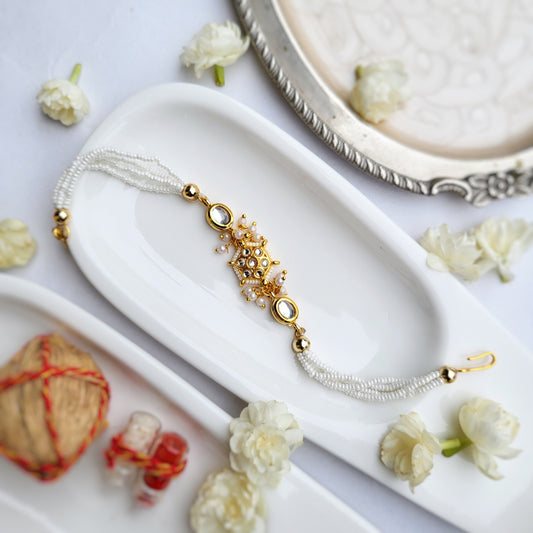 White Jadau Bhabhi Rakhi