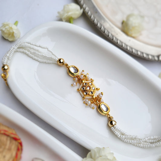 White Jadau Bhabhi Rakhi