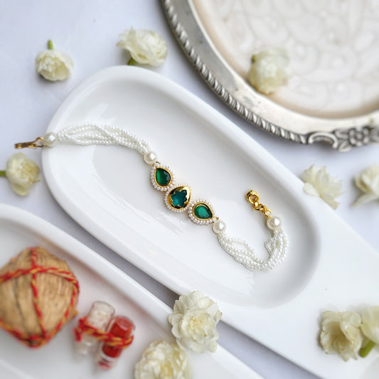 Emerald Green Tilak Bhabhi Rakhi