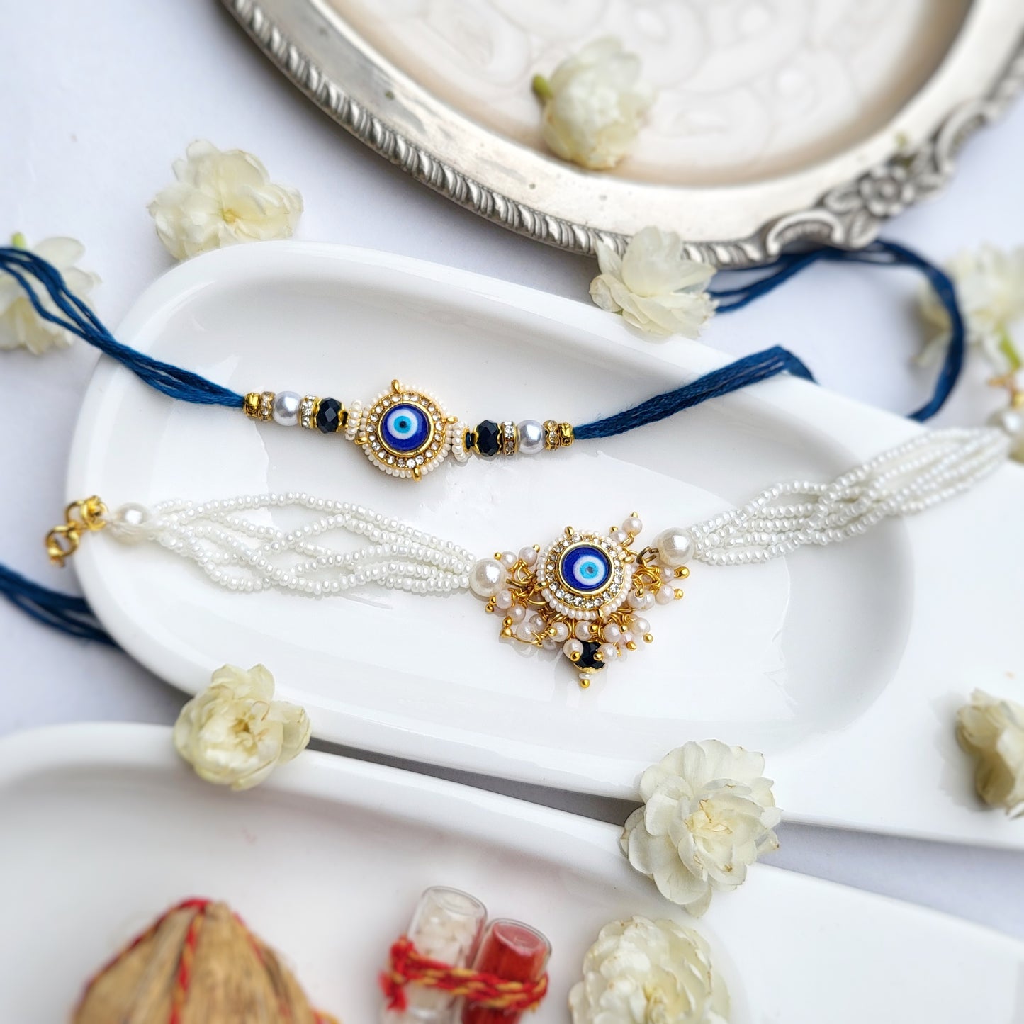 Evil Eye with Pearl Bhai Rakhi