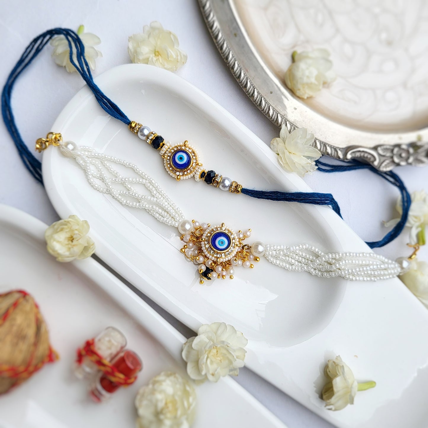 Evil Eye with Pearl Bhai Rakhi