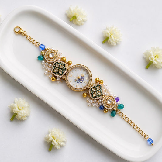 Meenakari Watch Rakhi for Bhabhi
