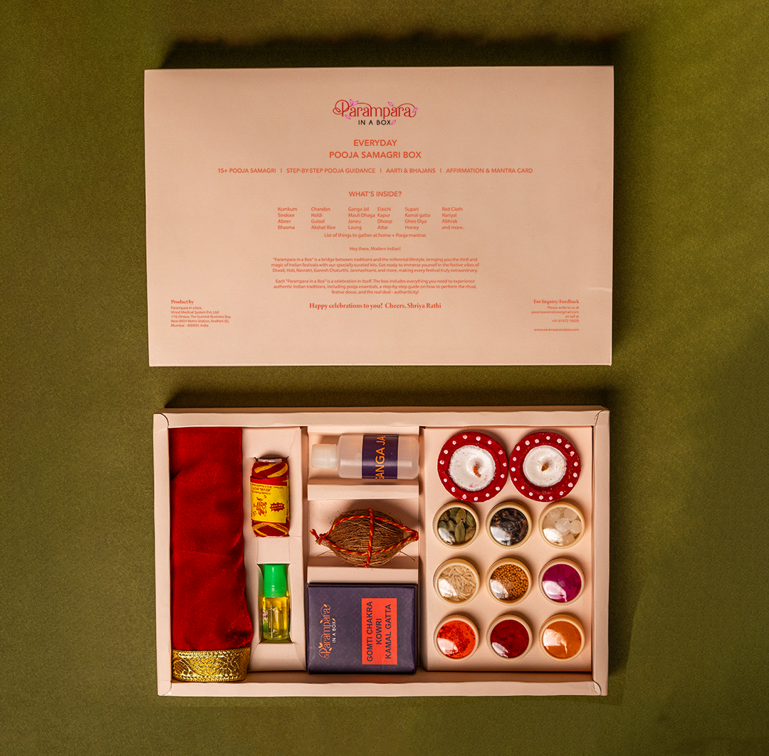 All Purpose Pooja Samagri Box - Open Box