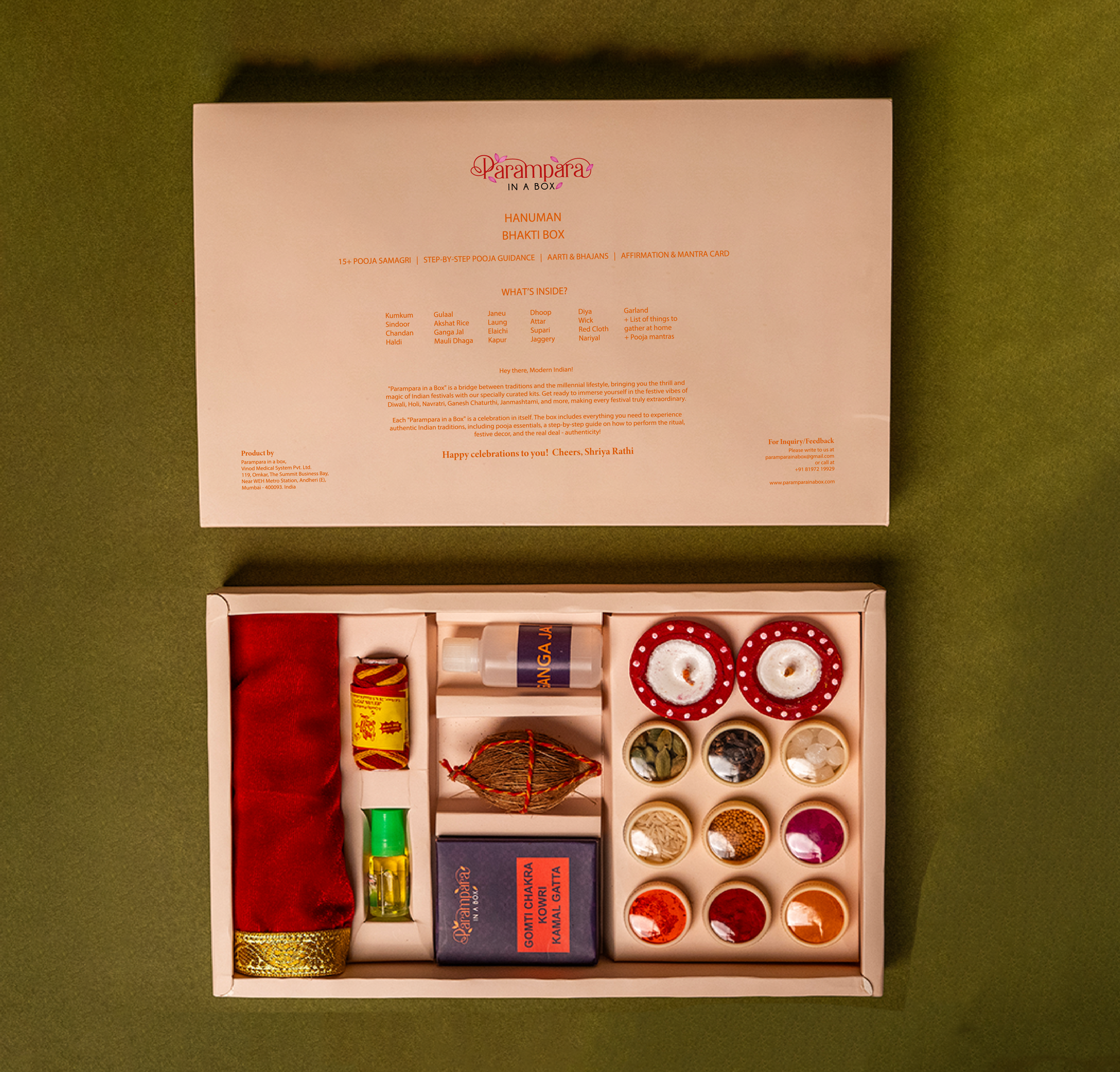 parampara in a box Hanuman Bhakti Pooja Open Box